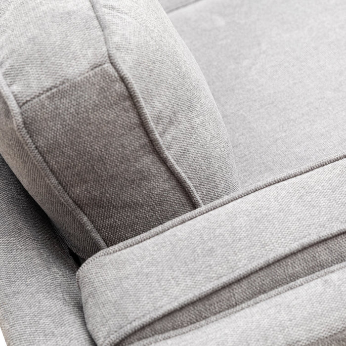 Kort & Co. Kassia 80\" Linen-Look Fabric Condo Size Sofa with Wood Base and Legs - Grey