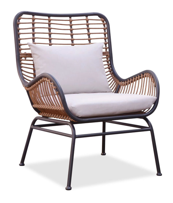 Maki Outdoor Patio Chair - Hand-Woven Resin Wicker, UV & Weather Resistant - Natural