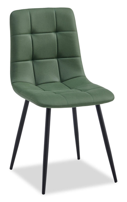 Arlo 5pc Dining Set with Table & 4 Green Chairs, Sintered Stone & Metal, 55\"W - Green & Grey/Black