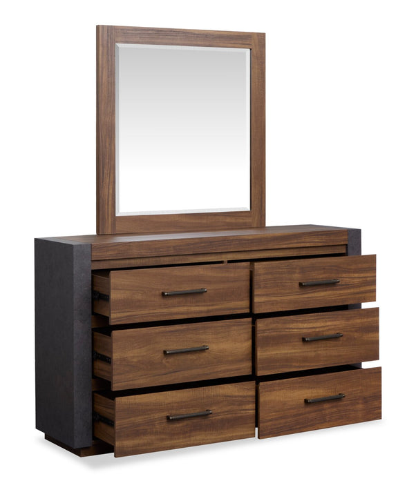 Scott Living Dante Bedroom 6-Drawer Dresser, 60\"W x 36\"H - Brown