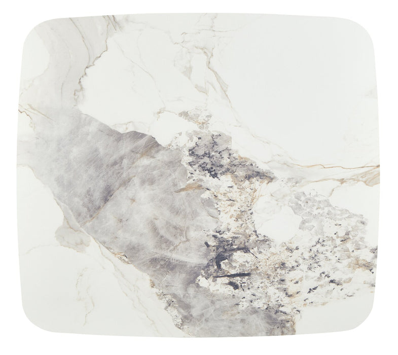 Hazel 39.5” Modern 2-Pack White Sintered Stone Top Coffee + End Table - Black and White