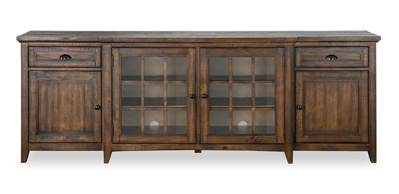 Wesley 90\" Traditional TV Stand with Storage and Cable Management for TVs up to 95\" - Toasted Nutmeg