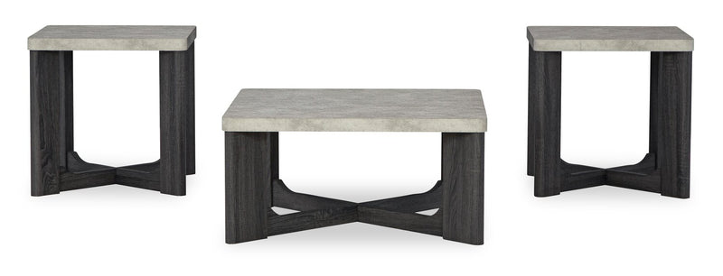 Sherman 35.5” Modern 3-Pack Coffee + 2 End Tables - Grey