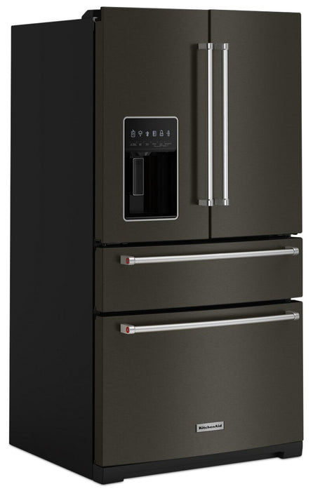 KitchenAid 36\" 26.2 Cu. Ft. French-Door Refrigerator - Black Stainless - KRMF536RBS