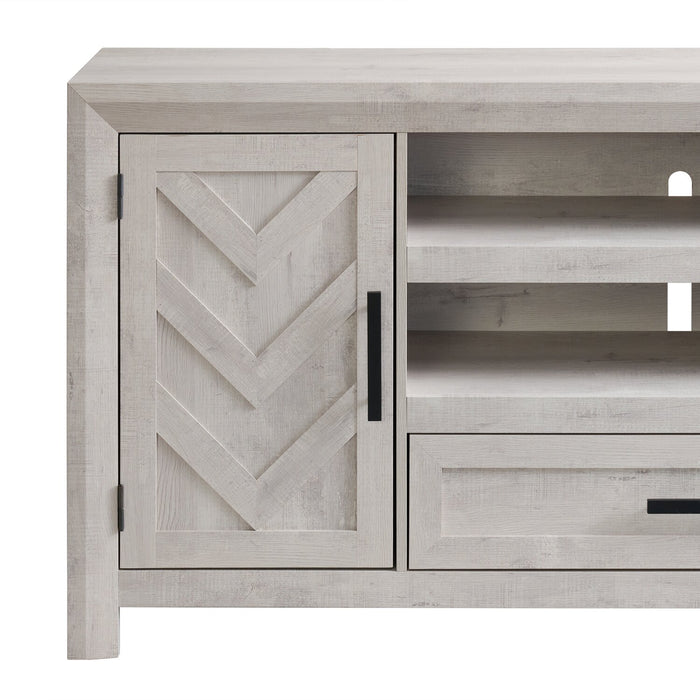 Scott Living Hayward 70” Modern TV Stand with Storage and Cable Management for TVs up to 75” - White