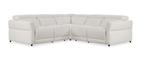 Cindy Crawford Home Aspen 3-Piece Power Reclining Sectional with Adjustable Headrests and USB Port - Alabaster 