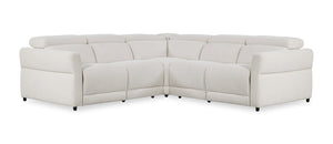 Cindy Crawford Home Aspen 3-Piece Power Reclining Sectional with Adjustable Headrests and USB Port - Alabaster