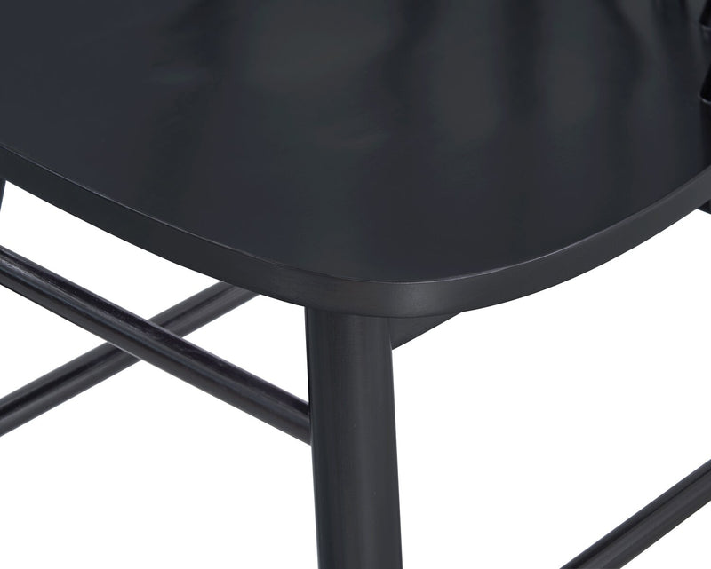 Remi Dining Chair with Curved Spindle-Back - Black