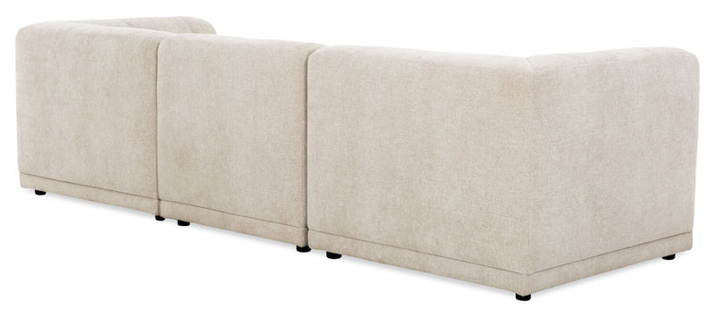 Kort & Co. Oaklyn Modular 109\" Fabric Sofa with Tufted Seat Cushions - Beige