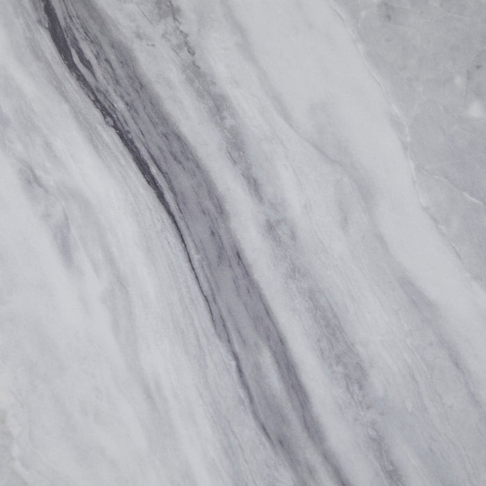 Serena 21.75\" Modern End Table - White & Black with Marble Look