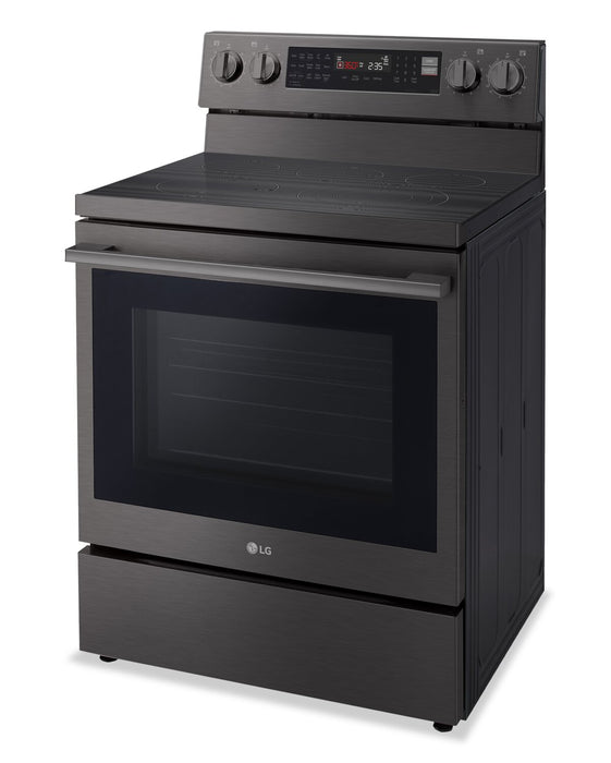 LG 6.3 Cu. Ft. Smart Electric Range with Air Fry - Black Stainless Steel - LREN6325ZE