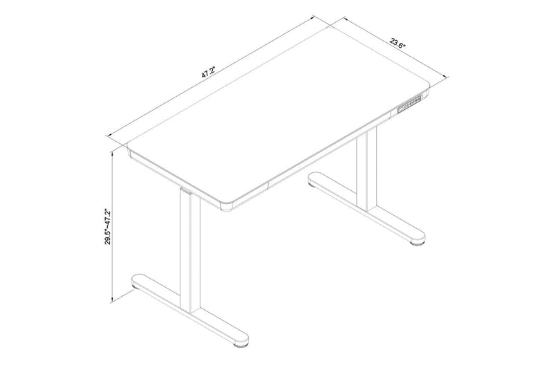 Metro 47.24” Height-Adjustable Office Desk with Storage and USB Ports - Black