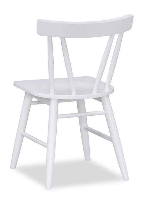Remi Dining Chair with Curved Slat-Back - White
