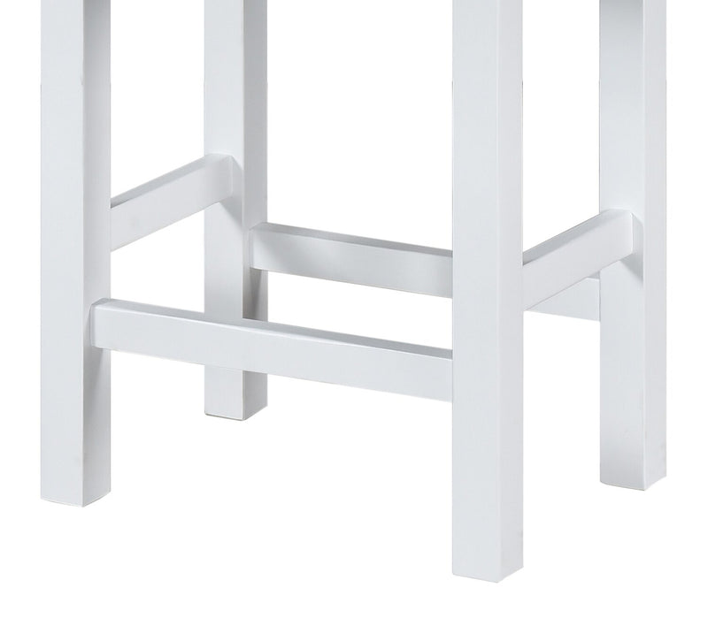 Noah 60” Modern Dinette with 3 Counter-Height Stools and USB Ports - White