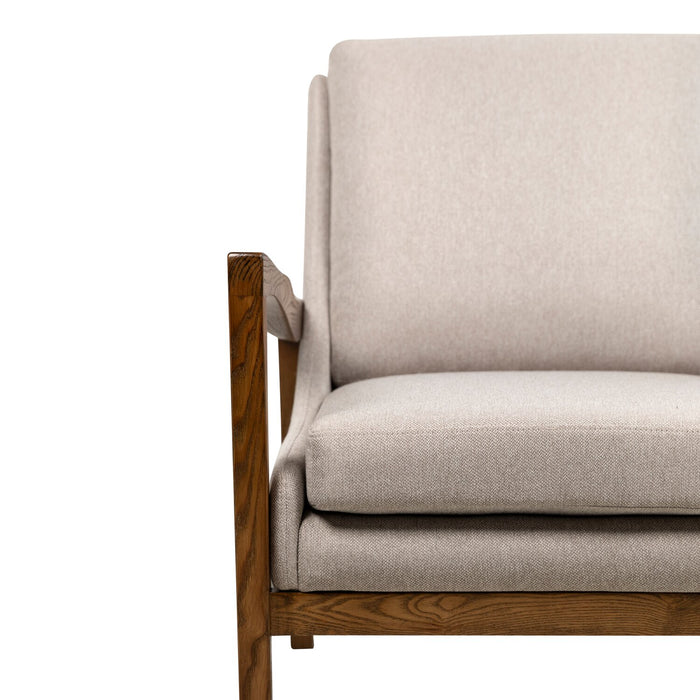 Echo 27.95\" Fabric Accent Chair with Wood Arms and Legs - Beige