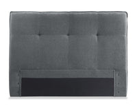 Amos Upholstered Headboard in Charcoal Fabric, Tufted - Full Size 