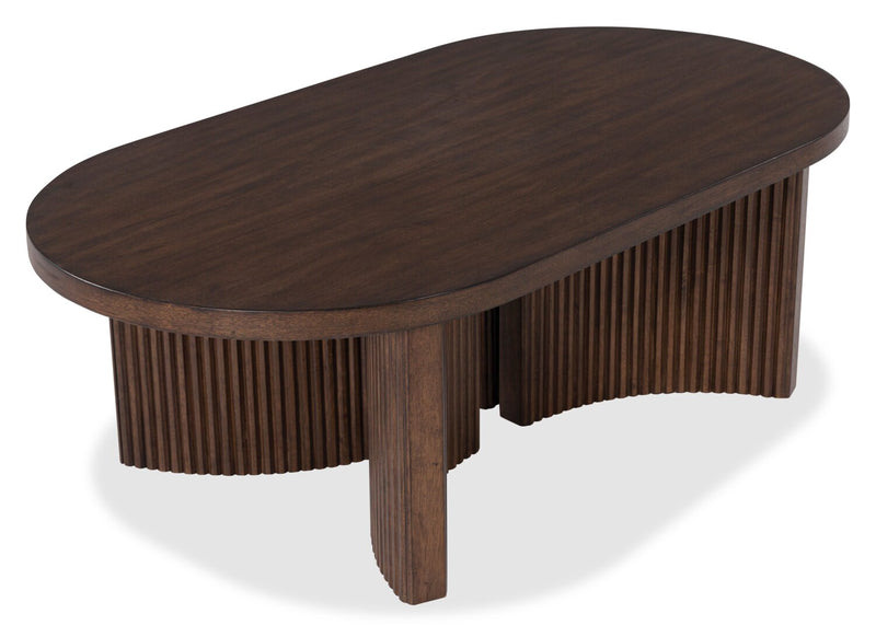 Barlow 52” Solid Wood Mid-Century Modern Coffee Table - Brown