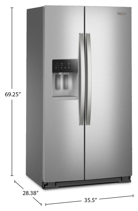 Whirlpool 36\" 21 Cu. Ft. Side-by-Side Refrigerator - Fingerprint-Resistant Stainless - WRSC5536RZ