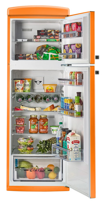 Unique Classic Retro 24\" 11 Cu Ft. Top Freezer Refrigerator – Creamsicle Orange - UNQ-310L O TM
