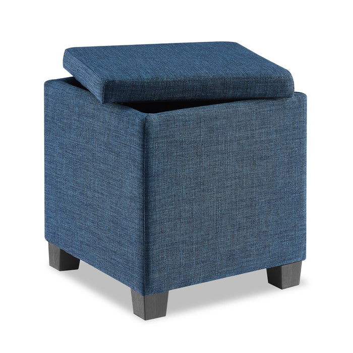 Ottawa 14.75\" Square Fabric Storage Ottoman - Navy