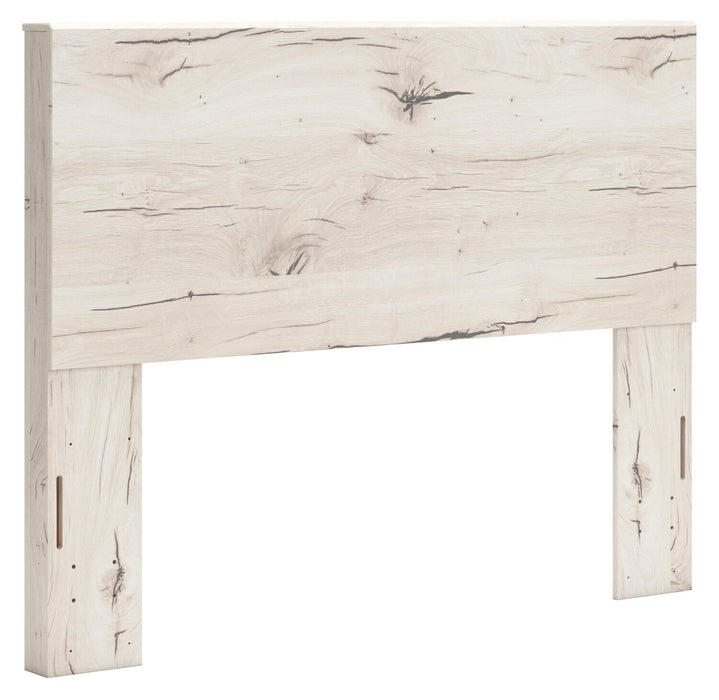 Derekson Panel Bed with Headboard & Frame, Rustic White - King Size