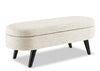 Montreal 43.5\" Oval Fabric Storage Ottoman - White