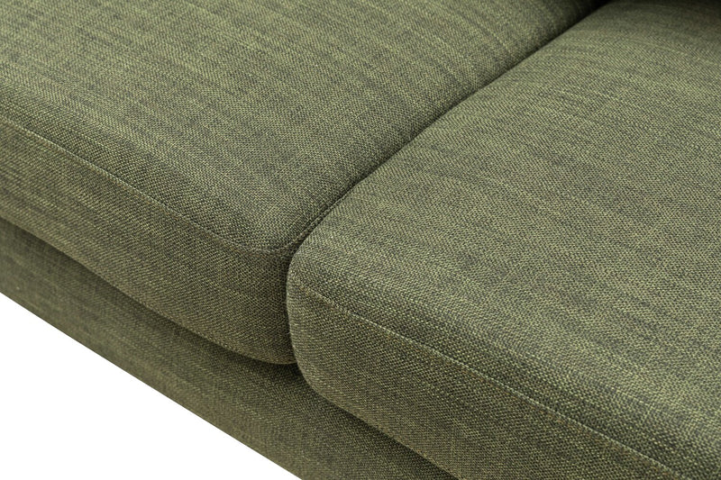 Kort & Co. Freeman 63\" Linen-Look Fabric Loveseat with Wood Legs and Tufted Back Cushions - Avocado Green