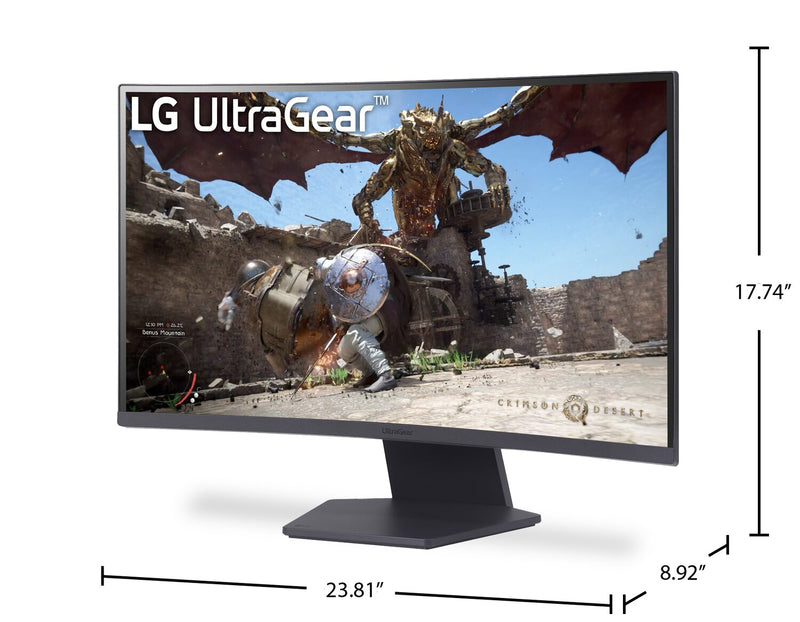 LG 27\" UltraGear™ QHD 180Hz HDR10 AMD FreeSync™ 1ms (GtG) Curved Gaming Monitor (27GS60QX-B.AUSQ)