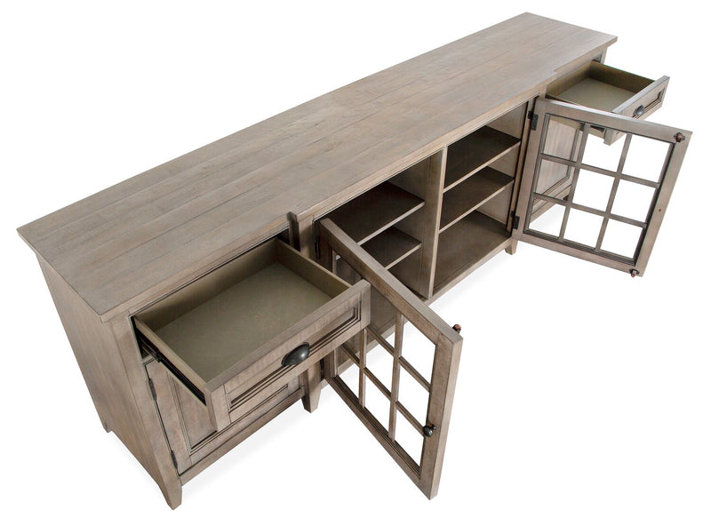 Wesley 90\" Traditional TV Stand with Storage and Cable Management for TVs up to 95\" - Dovetail Grey