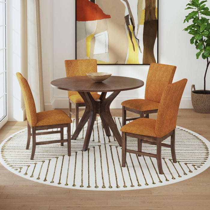 Rain 5-Piece Round Dining Set - Orange