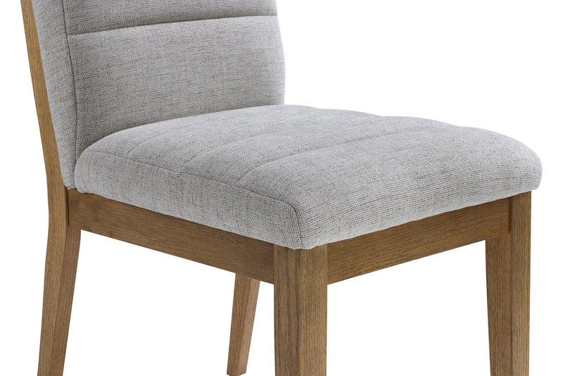 Lotus Dining Chair with Polyester Fabric, Wood - Light Grey