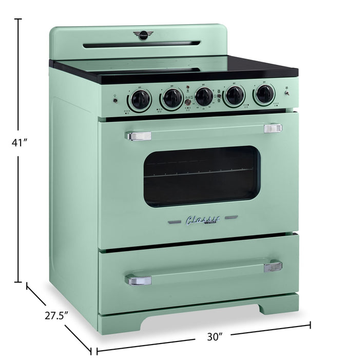 Classic Retro by Unique 30\" 3.9 Cu. Ft. Induction Range - Summer Mint Green - UNQ-30CR IC LG