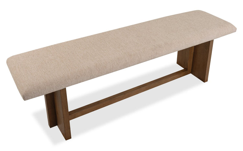 Scott Living Henri Dining Bench with Polyester Fabric, Wood, 68\"W - Brown
