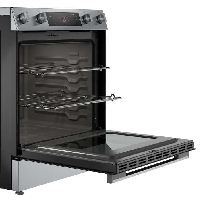 Bosch 30\" 5.8 Cu. Ft. 100 Series Electric Range with Rapid Preheat and Air Fry - Stainless Steel - HEF1050MC