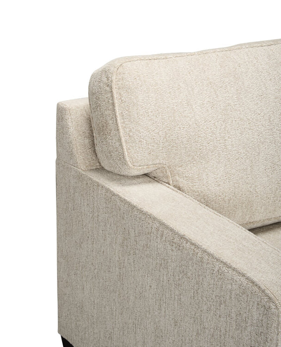 Made in Canada Lennox 35\" Chenille Fabric Chair with Reversible Cushions and Track Arms - Taupe