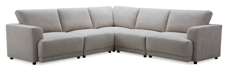 Voyage Modular 5-Piece Fabric Sectional with Removable Back Cushions – Taupe