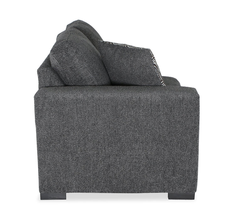 Made in Canada Legend 2-Piece Right-Facing Chenille Fabric Cuddler Sleeper Sectional - Pepper Grey