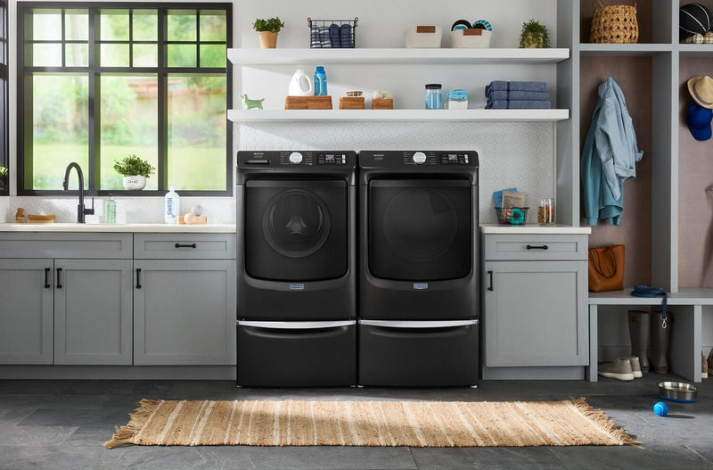 Maytag 5.8 Cu. Ft. Pet Pro Smart Front-Load Washer and 7.4 Cu. Ft. Electric Dryer - Volcano Black