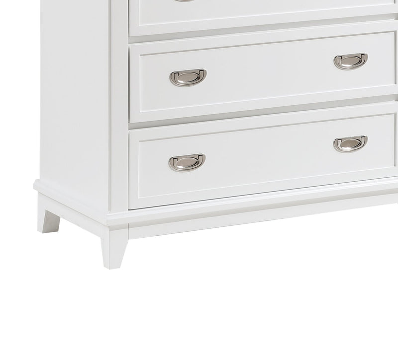 Quinn Bedroom Chest of Drawers, 5-Drawer, 36.5\"W x 48.5\"H - White