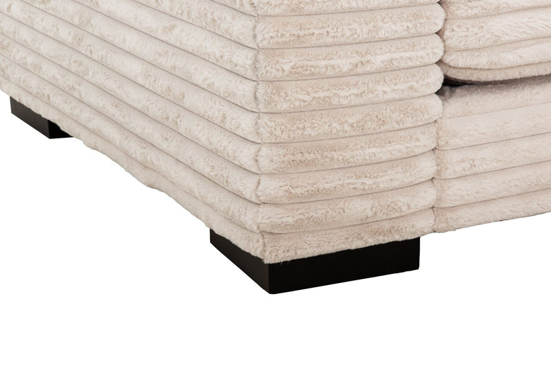 Alto 2-Piece Ultra Plush Faux Fur Fabric Sectional with Dual Cupholders and USB Ports - Mink Taupe