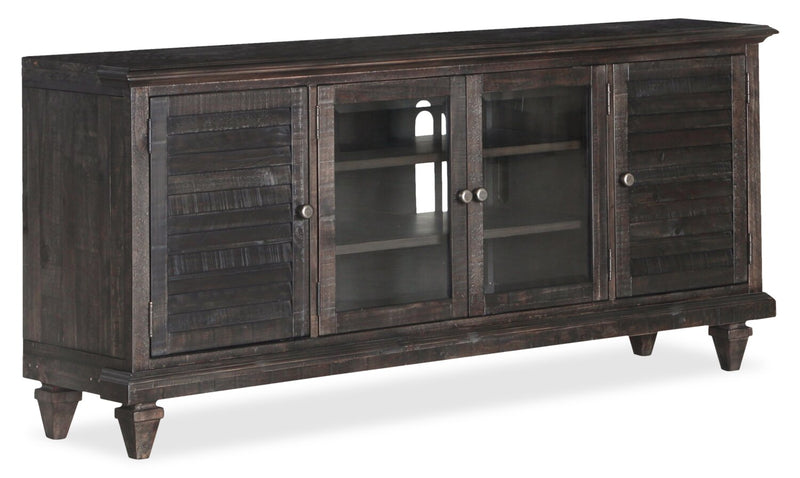 Baron 114\" Rustic 4-Piece Pine Entertainment Centre with Storage and Cable Management for TVs up to 70” - Weathered Charcoal