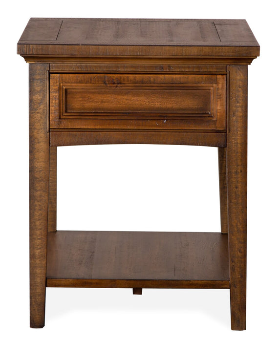 Hanson 20” Traditional Pine End Table with Storage - Toasted Nutmeg