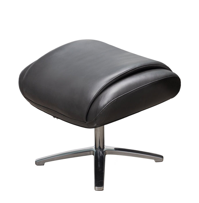 Vega 29.5\" Faux Leather Stress Free Swivel Reclining Chair with Footrest and Aluminum Legs - Grey