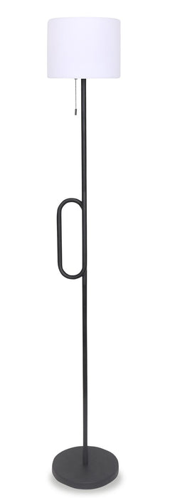 Solana 64” Modern Metal Acrylic Portable Indoor/Outdoor Floor Lamp with USB Port - Black