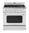 Classic Retro by Unique 36\" 5.2 Cu. Ft. 6-Burner Gas Range with Convection - Marshmallow White - UGP-36CR W