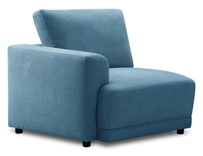 Voyage Modular Fabric Left-Facing Chair with Removable Back Cushions – Blue | Fauteuil modulaire de gauche Voyage en tissu avec coussins de dossier amovibles - bleu