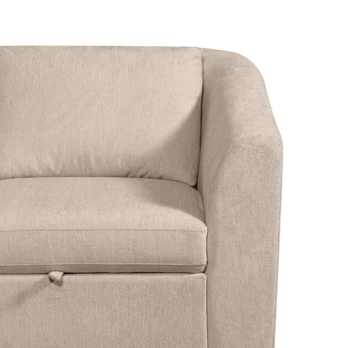 Envy 2-Piece Chenille Fabric Right-Facing Sleeper Sectional - Almond Beige