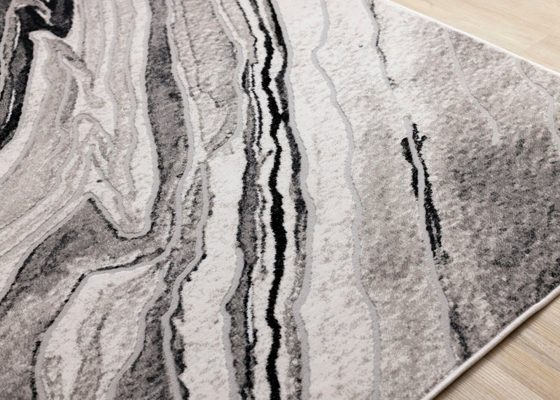 Plasma Black Grey Area Rug - 7'10\" x 10'6\"