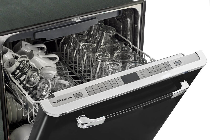 Classic Retro by Unique 24\" 45 dBA Top-Control Dishwasher - Midnight Black - UGP-24CR DW B