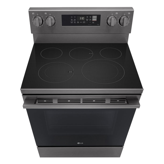 LG 6.3 Cu. Ft. Smart Electric Range with Air Fry - Black Stainless Steel - LREN6323ZE